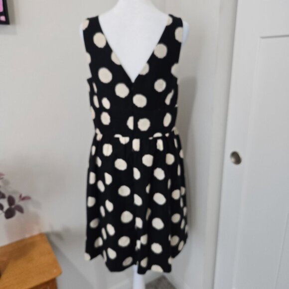 Ann Taylor LOFT Polka Dot Dress Black White Size 10 Work Cocktail - Picture 7 of 12